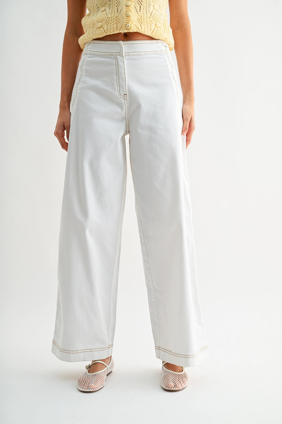 THE ZIG ZAG WHITE TROUSER