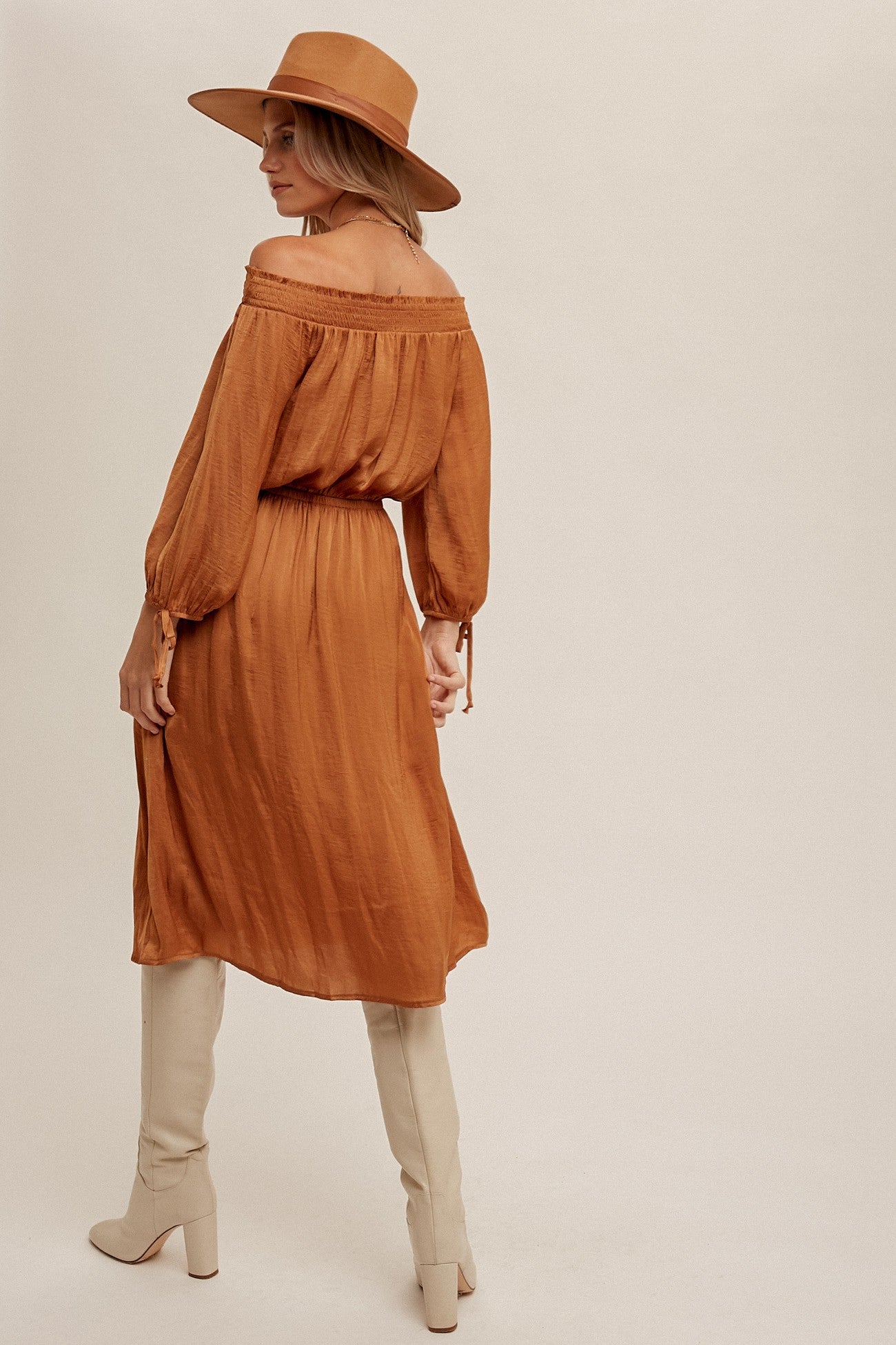 PUMPKIN SPICE MIDI DRESS