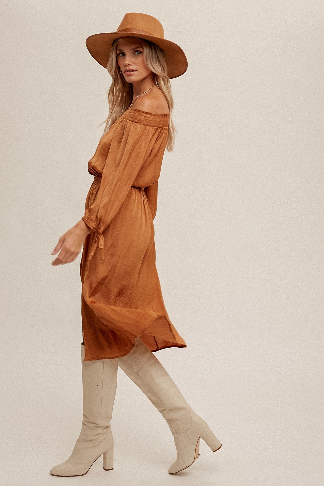 PUMPKIN SPICE MIDI DRESS