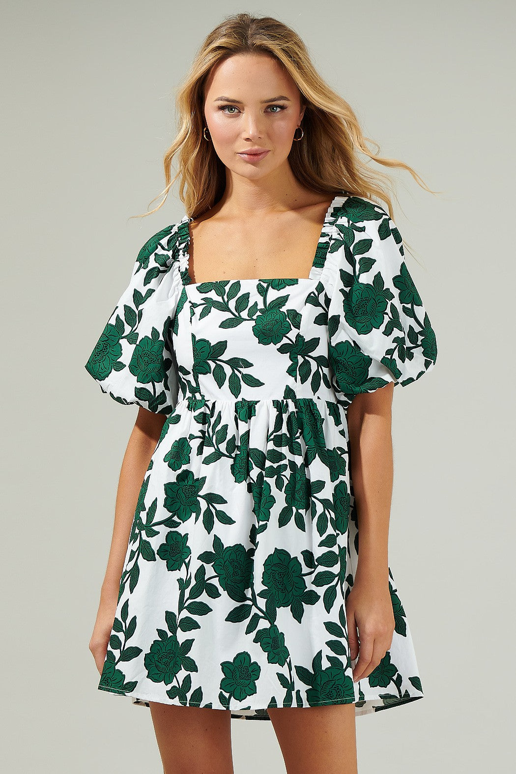 GREEN WITH FLORAL ENVY DRESS