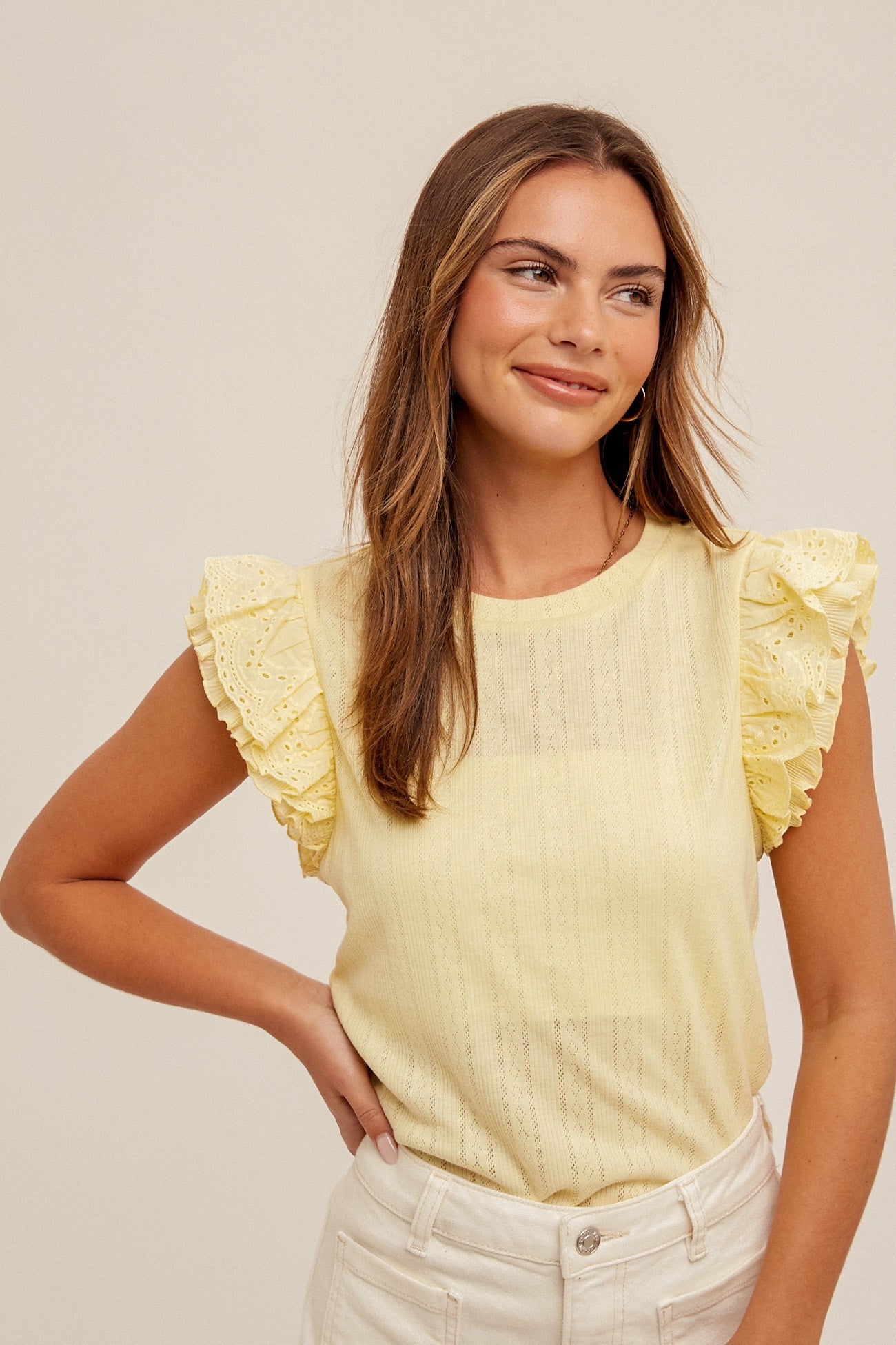 THE HALEY RUFFLE TEE