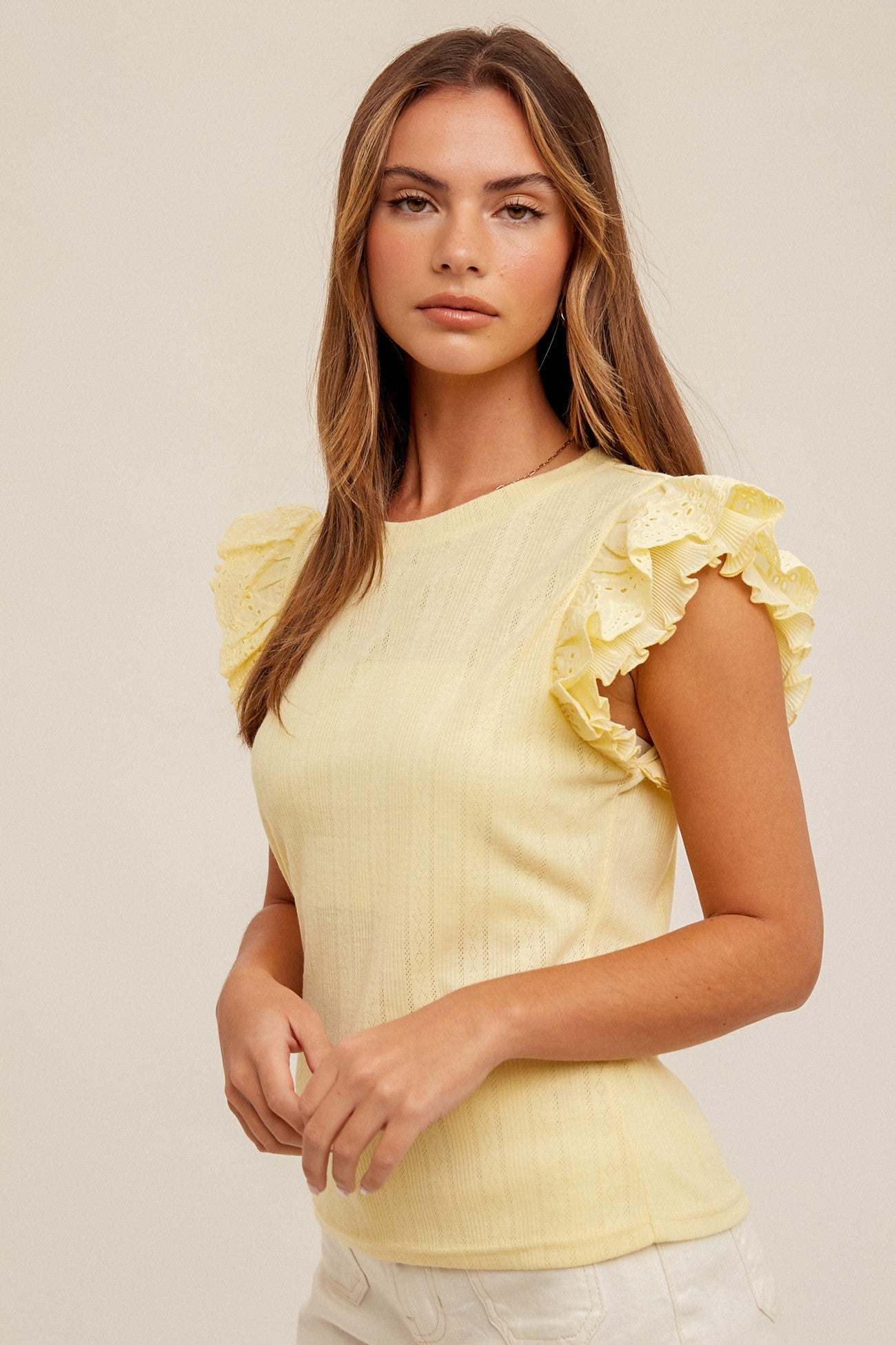 THE HALEY RUFFLE TEE