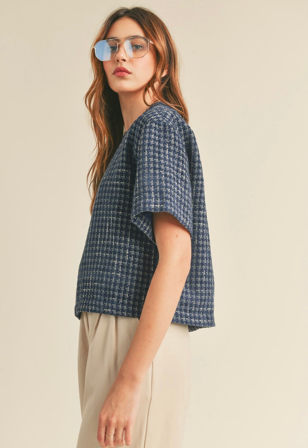 AMELIA TWEED TOP