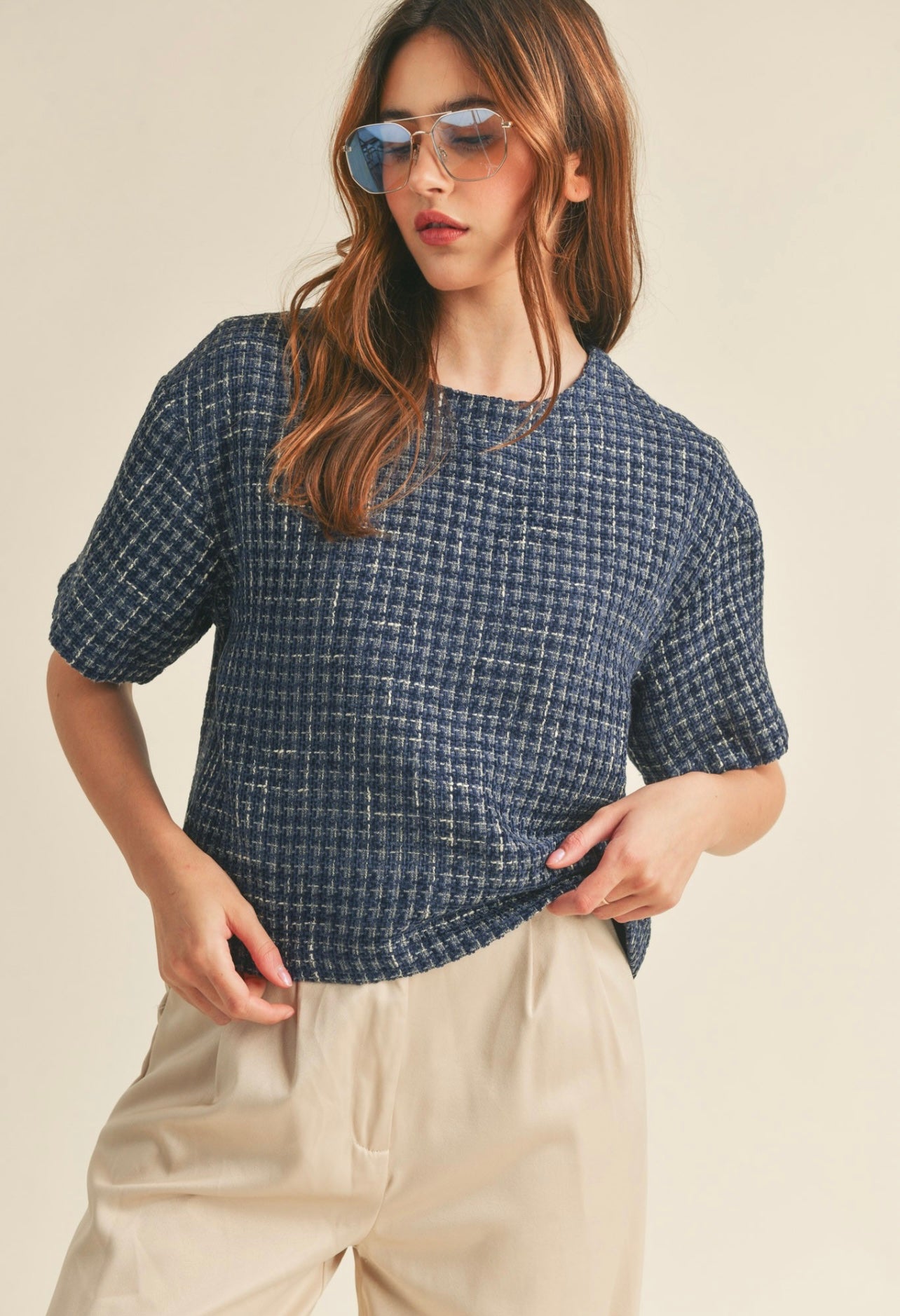 AMELIA TWEED TOP