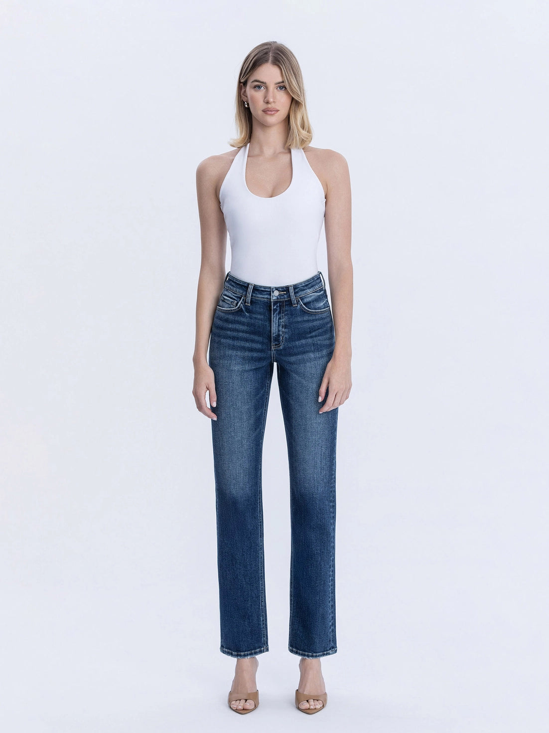 CELESTIAL GLOW HIGH RISE STRAIGHT JEANS