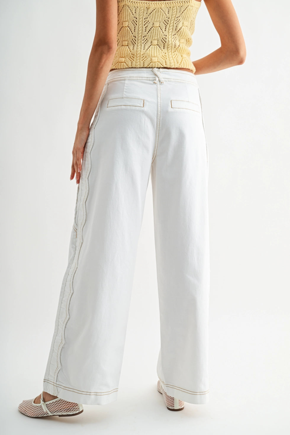 THE ZIG ZAG WHITE TROUSER