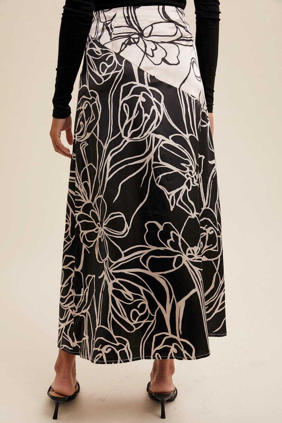 HALF AND HALF MIDI SKIRT